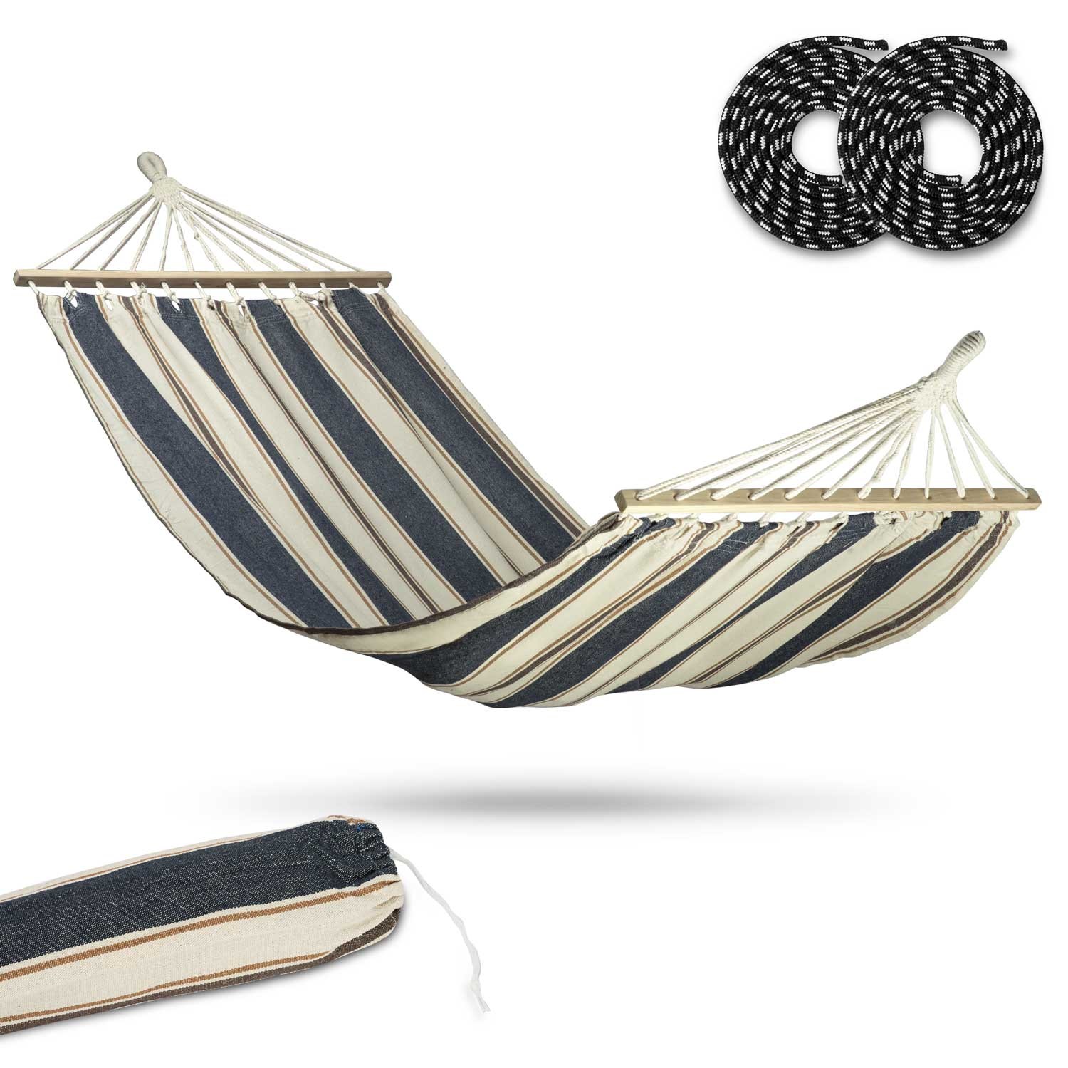 Bahama kaheinimese aia võrkkiik, valge ja sinine diivan - Image 2