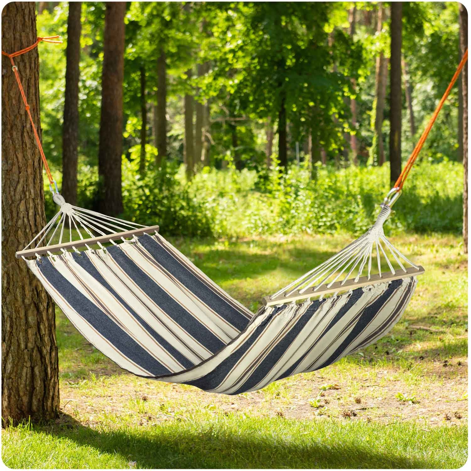 Bahama kaheinimese aia võrkkiik, valge ja sinine diivan - Image 6