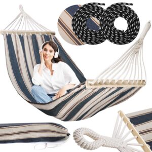 Bahama kaheinimese aia võrkkiik, valge ja sinine diivan