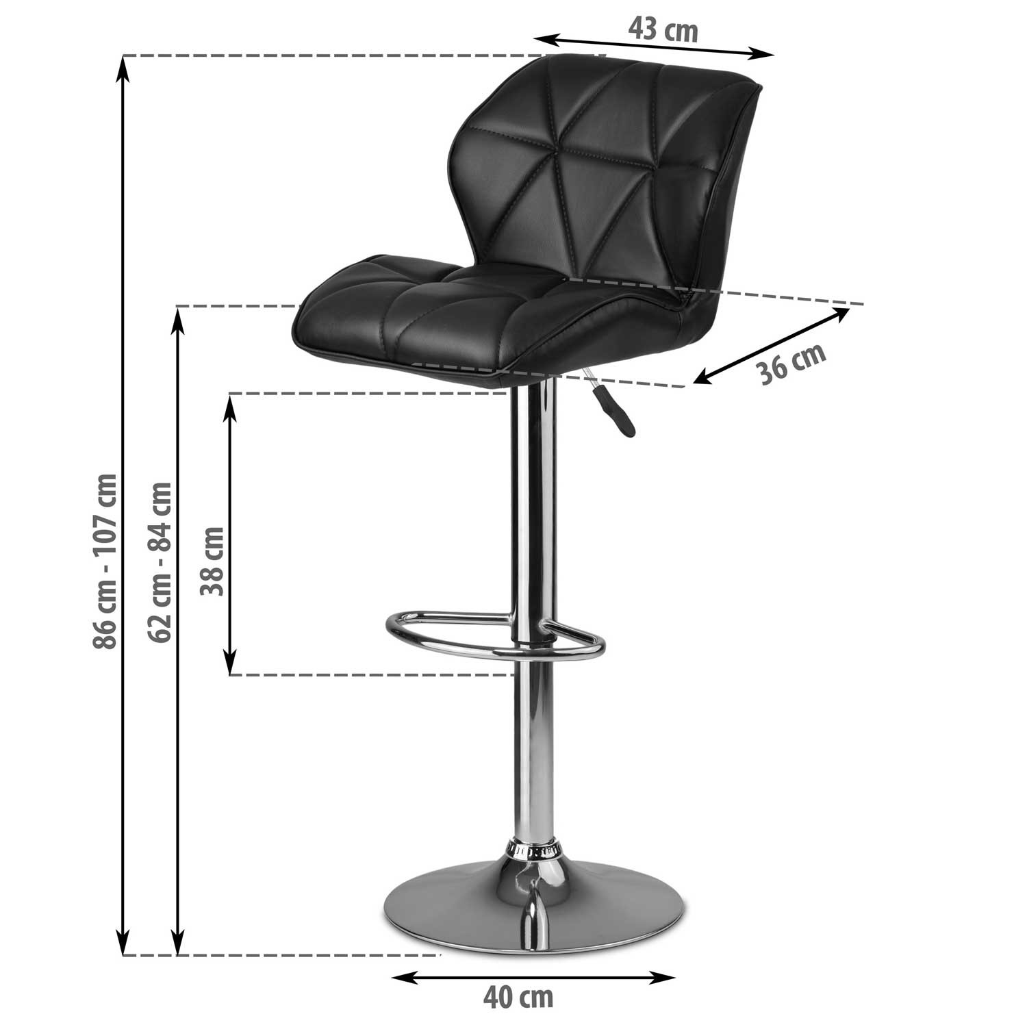 Castel baaritool seljatoega, must - Image 6