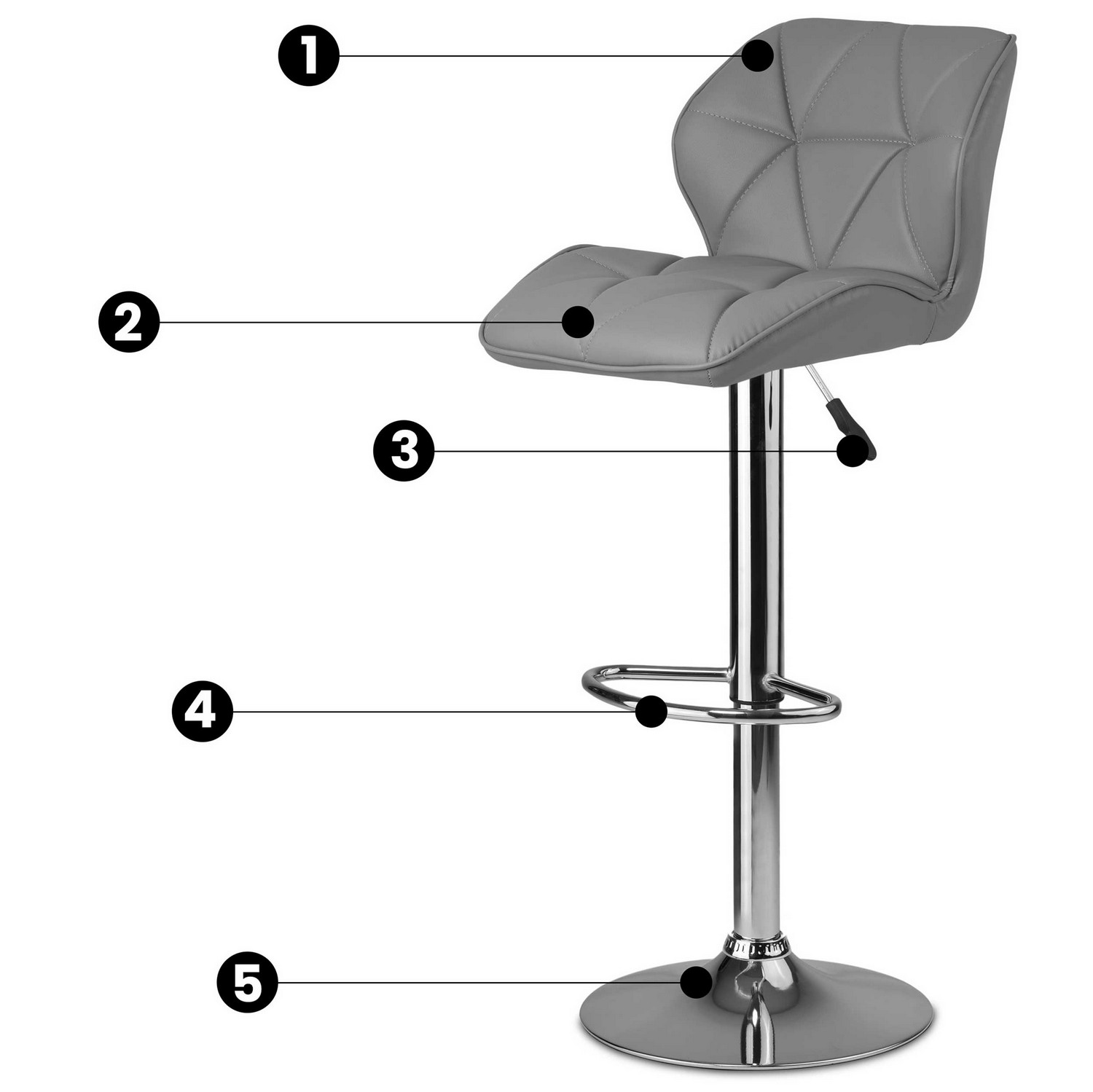 Castel baaritool seljatoega, hall - 2 tk - Image 5