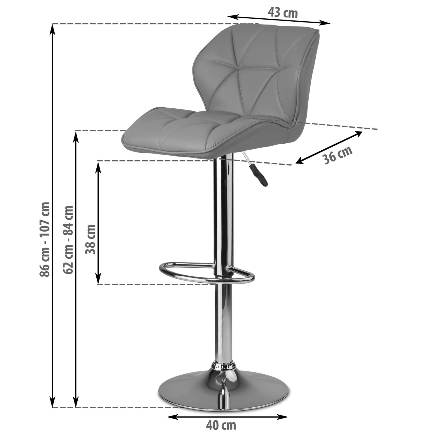 Castel baaritool seljatoega, hall - 2 tk - Image 7