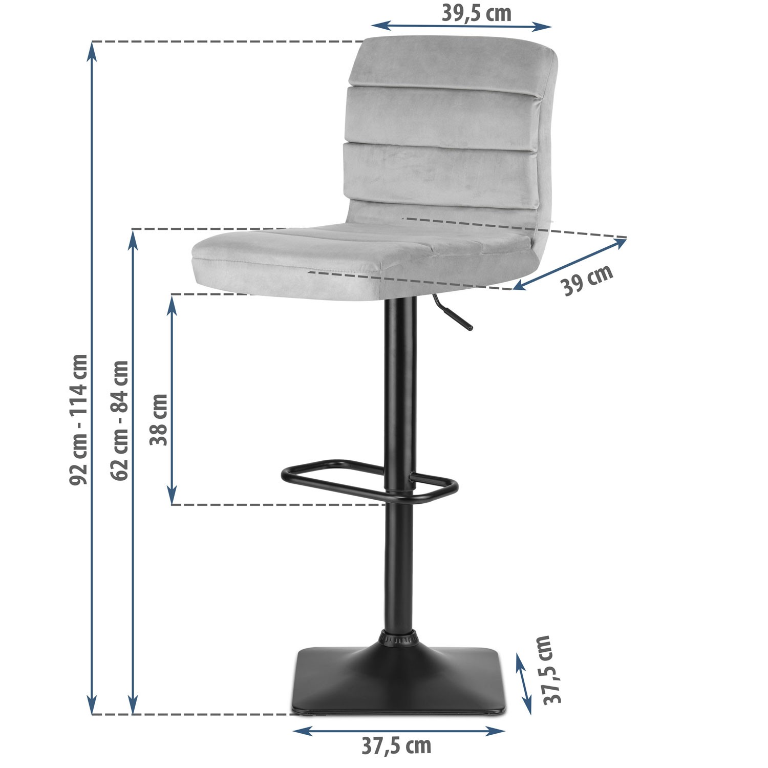 Drava baaritool seljatoega, hall - Image 6