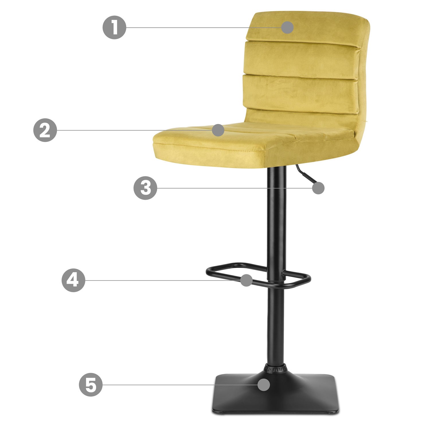 Drava kollane baaritool seljatoega - Image 7