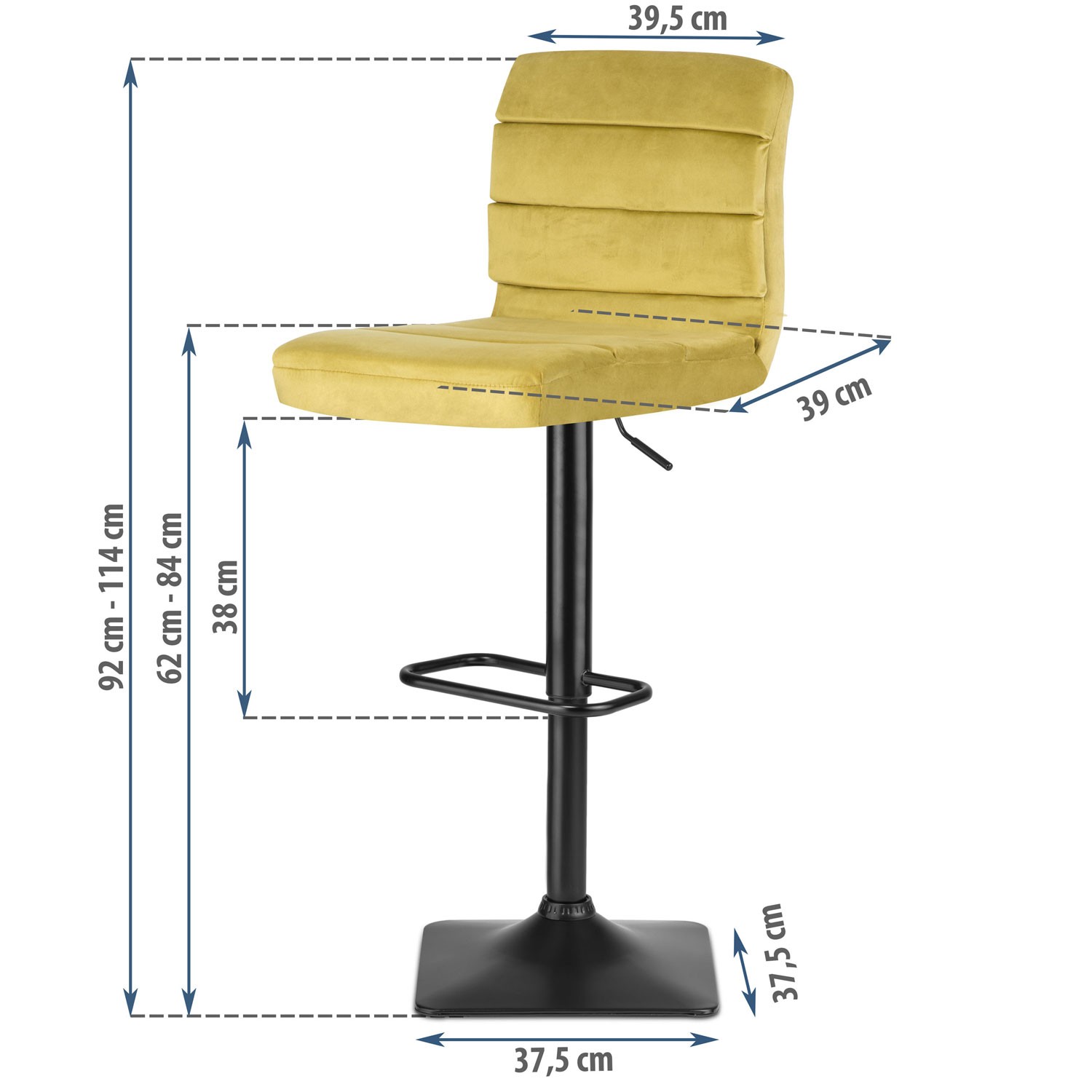 Drava kollane baaritool seljatoega - Image 8