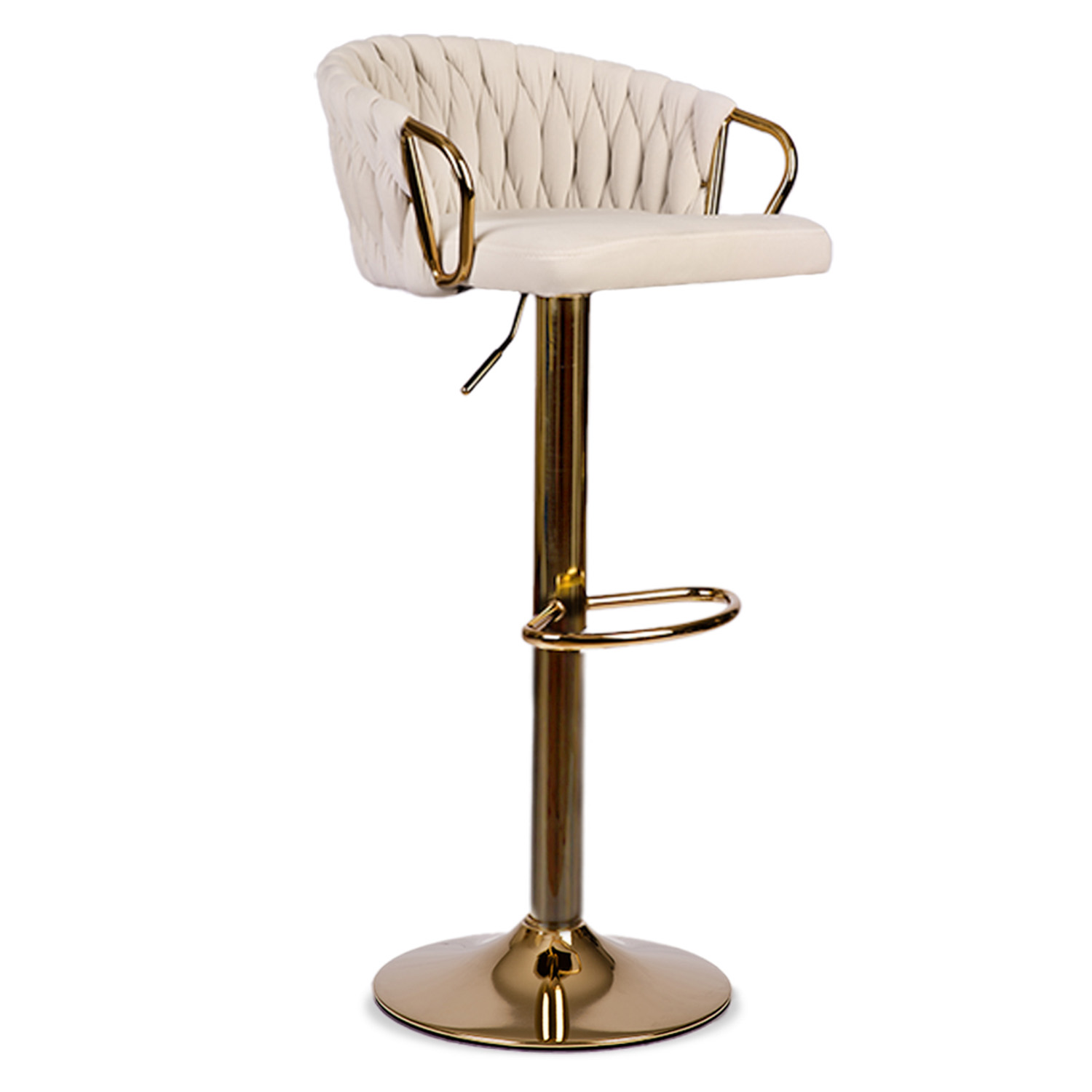 Elissiani baaritool seljatoega Beež diivanitool kuldse jalaga - Image 2