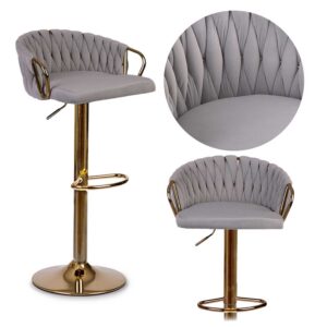 Elissian diivan baaritool seljatoega, hall kuldse jalaga