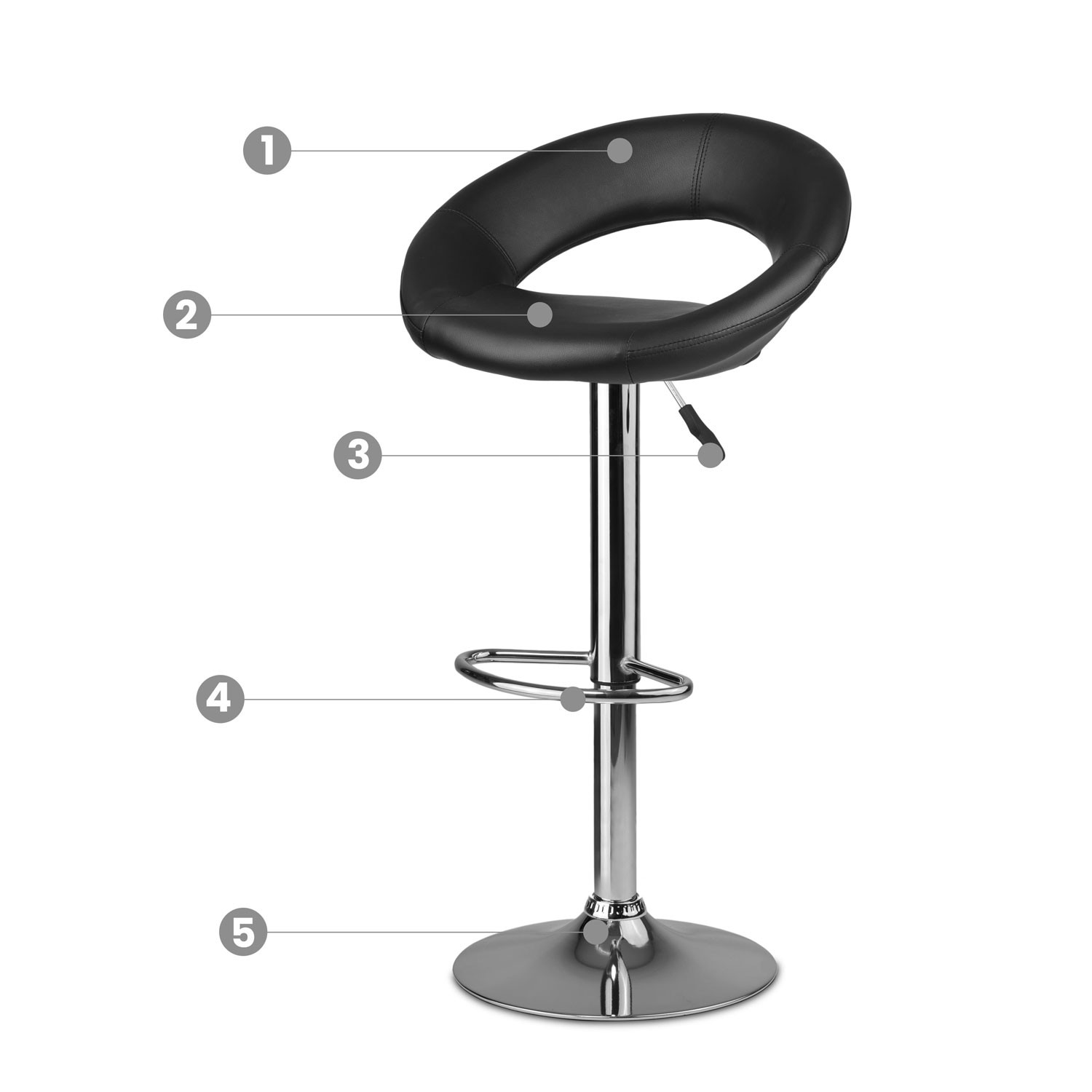 Forza baaritool seljatoega, must - Image 6