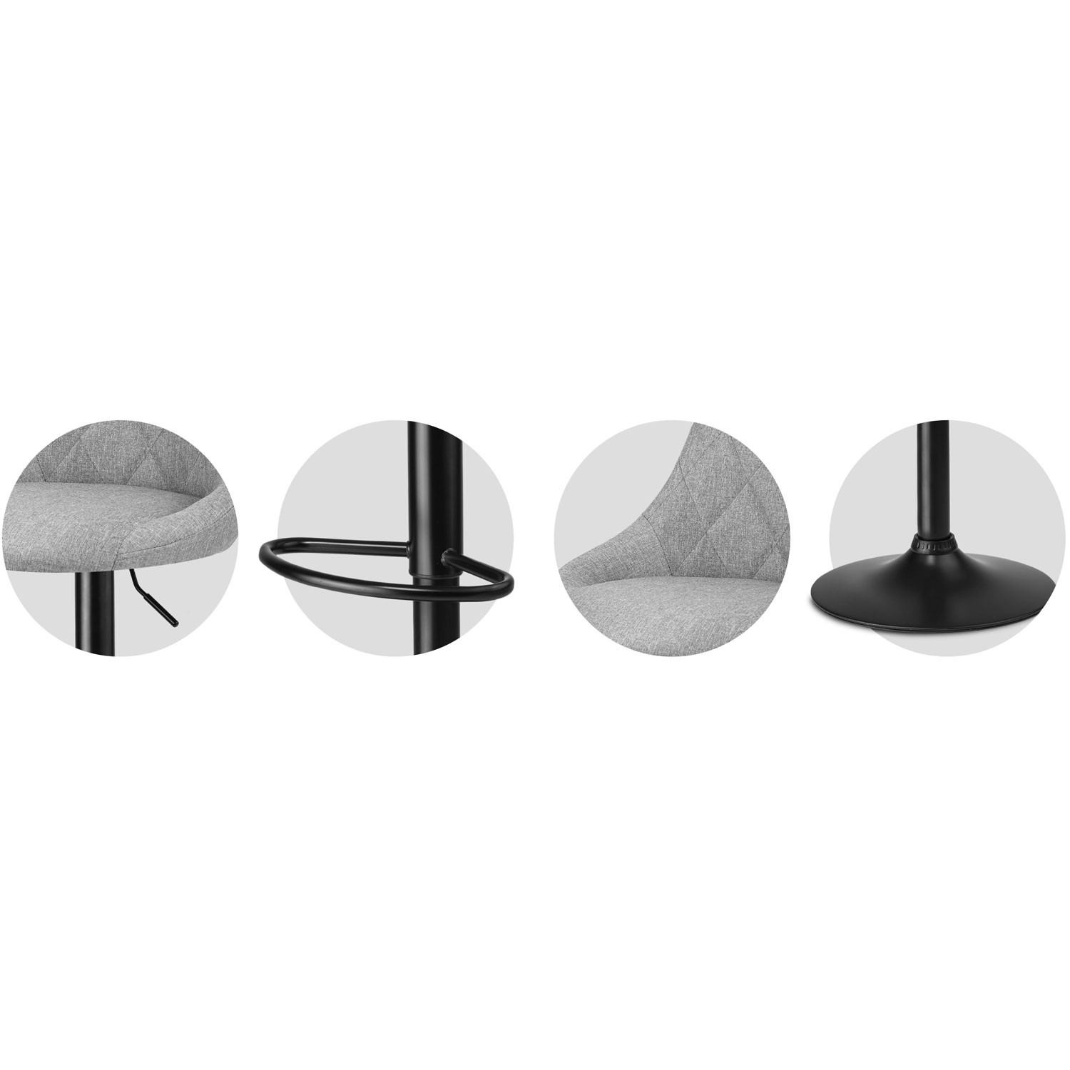 Nerra baaritool seljatoega, hall kangas - 2 tk - Image 7