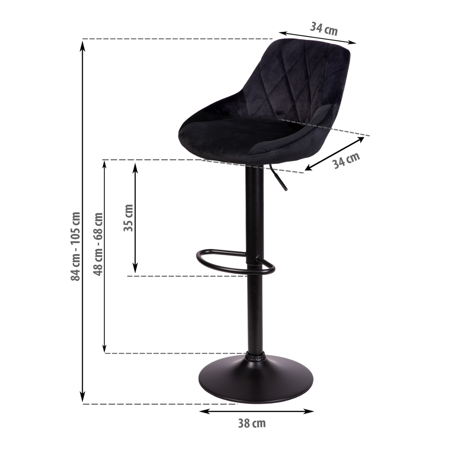 Nerra diivan must baaritool seljatoe ja musta jalaga - Image 5