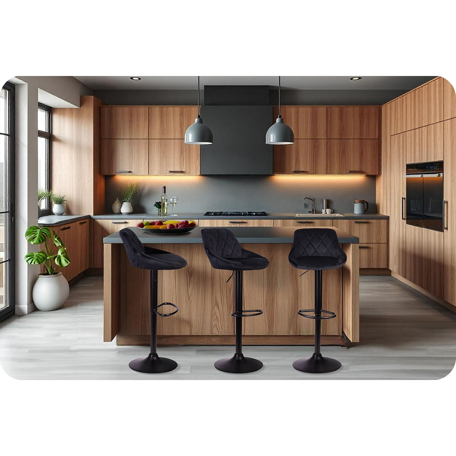 Nerra diivan must baaritool seljatoe ja musta jalaga - Image 9