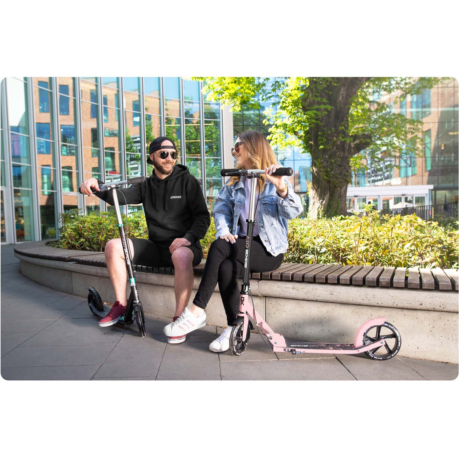 Soke City tõukeratas must ja roosa - Image 4