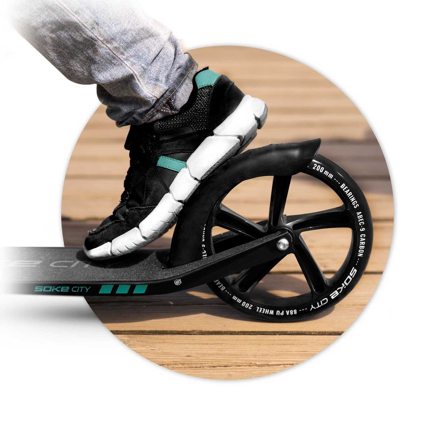 Soke City tõukeratas must ja türkiissinine - Image 9