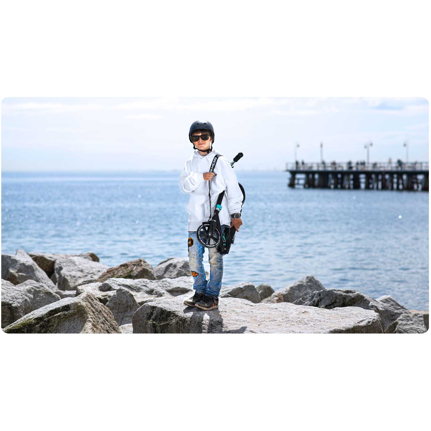 Soke City tõukeratas must ja türkiissinine - Image 2