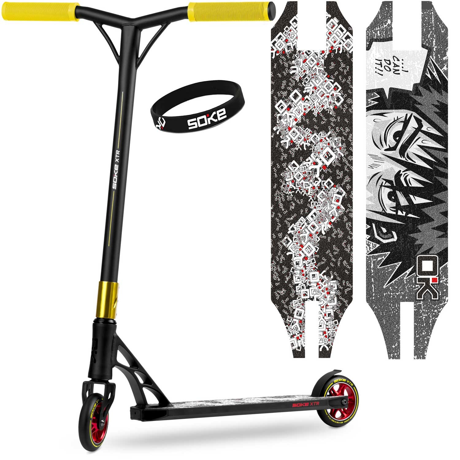 SOKE XTR trikitõukeratas must ja kollane - Image 13