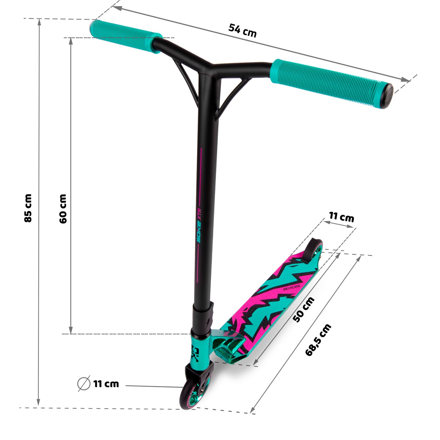 SOKE XTR trikitõukeratas türkiissinine roosa - Image 12