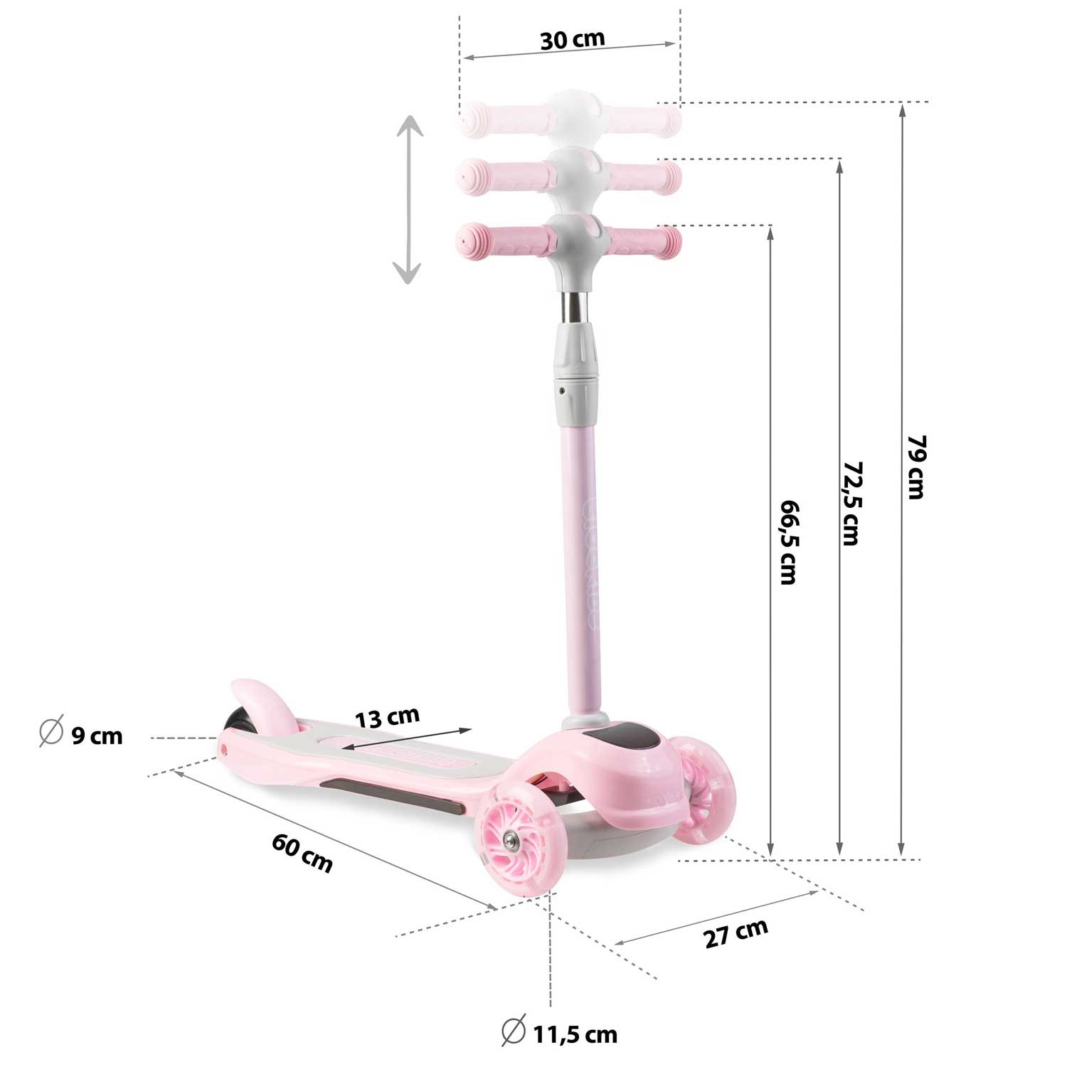 Ricokids Piko kolmerattaline tõukeratas - roosa - Image 15