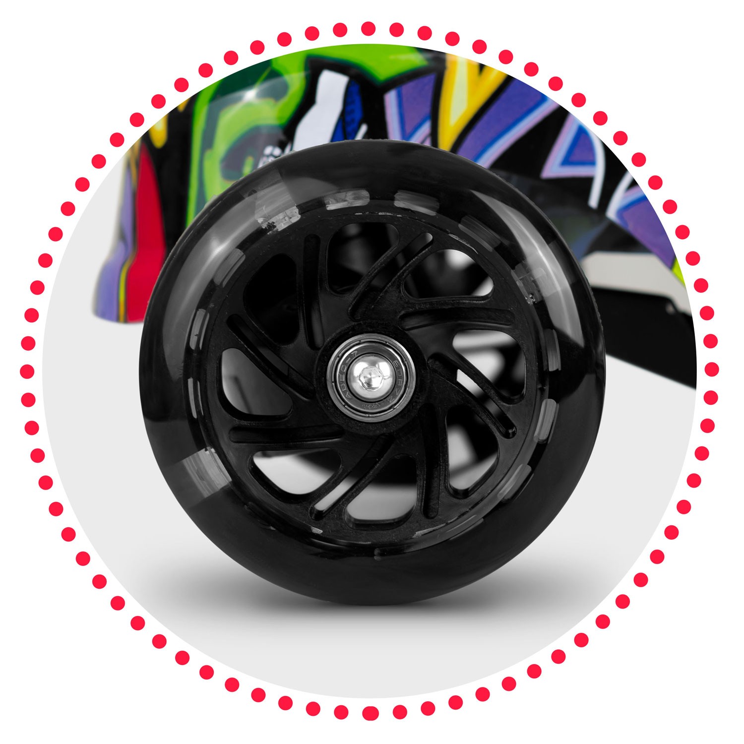 Ricokids Piko kolmerattaline tõukeratas - must värviliste mustritega - Image 8