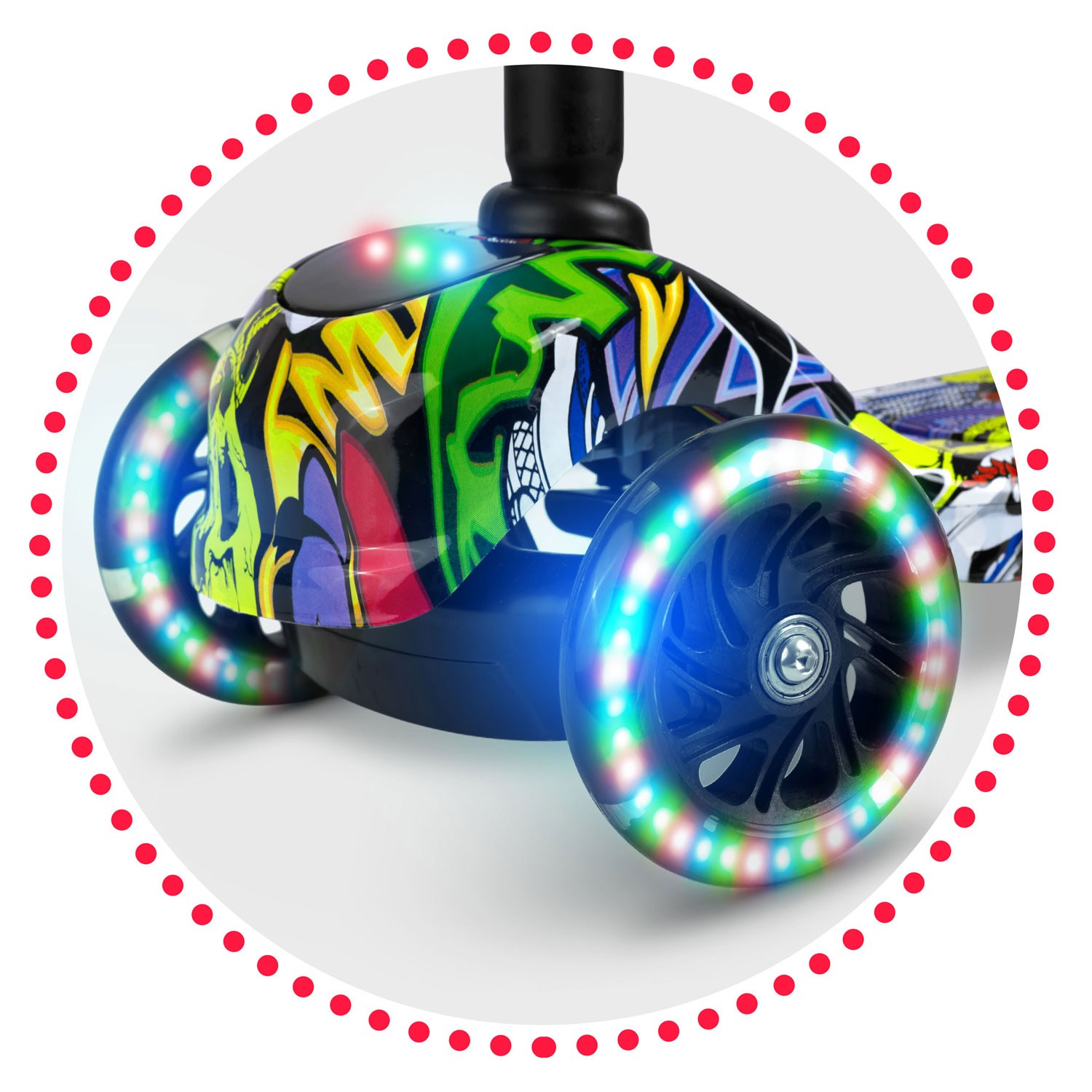 Ricokids Piko kolmerattaline tõukeratas - must värviliste mustritega - Image 9