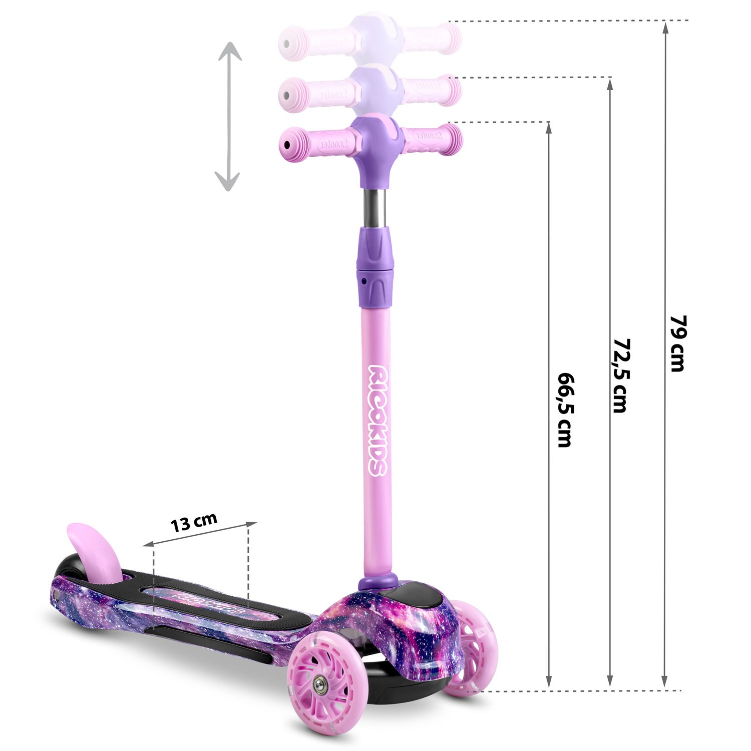 Ricokids Piko kolmerattaline tõukeratas - roosa ja lilla - Image 8