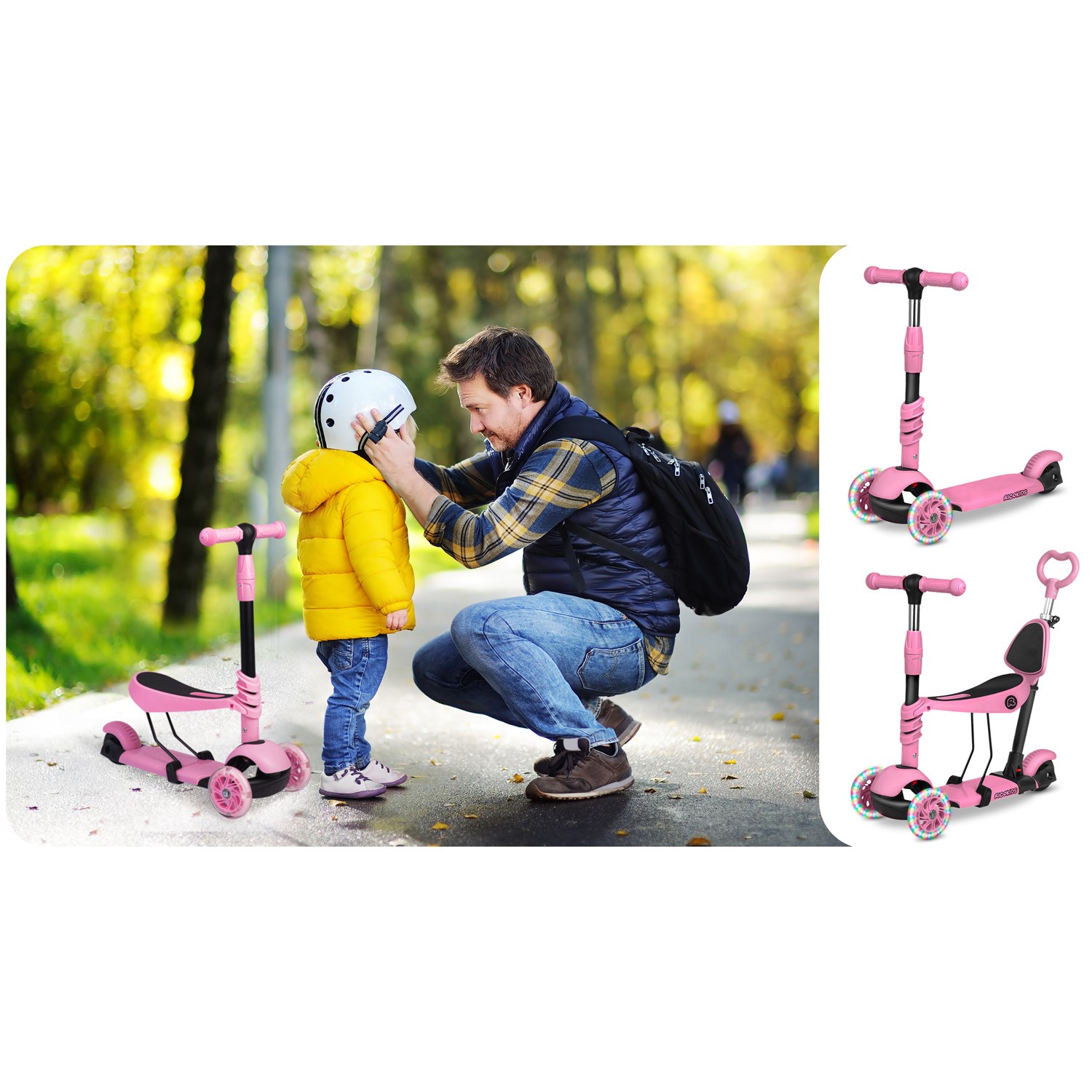 Ricokids Todi kolmerattaline tõukeratas - roosa - Image 14