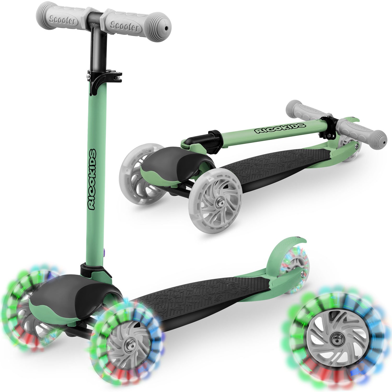 Ricokids Loco kolmerattaline tõukeratas - roheline