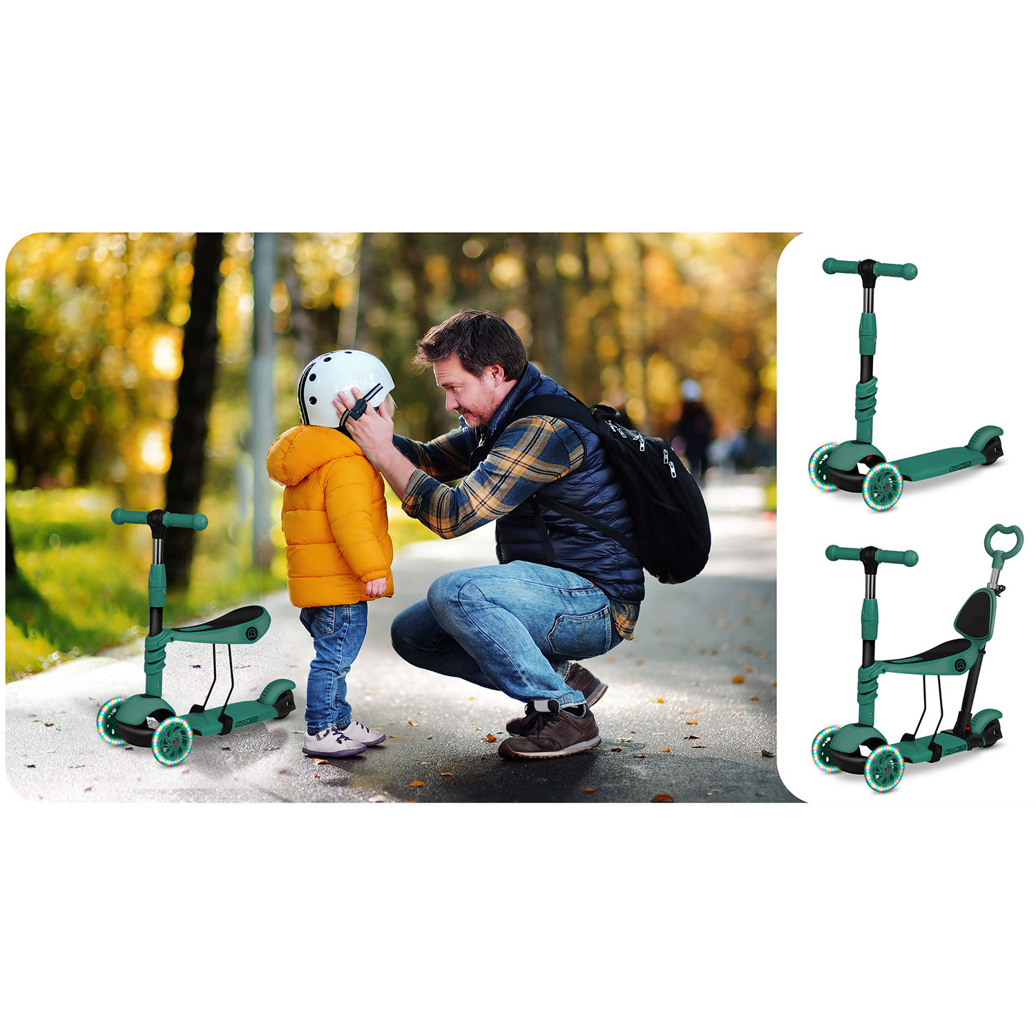 Ricokids Todi kolmerattaline tõukeratas - roheline - Image 16