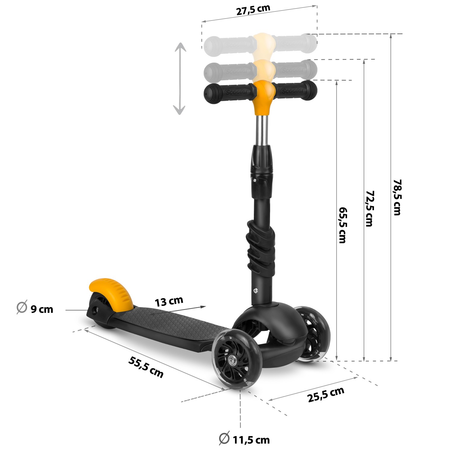 Ricokids Cubi kolmerattaline tõukeratas - must ja oranž - Image 14