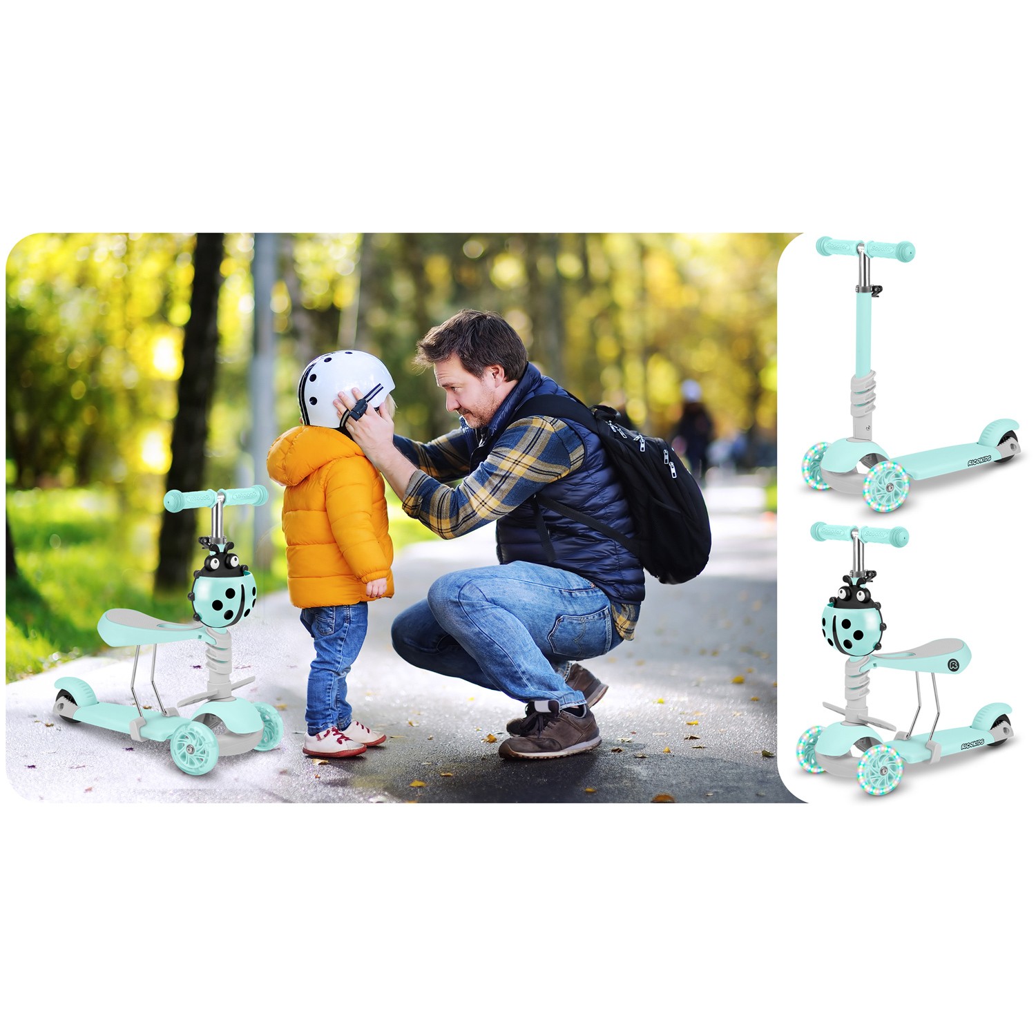 Ricokids Buggy kolmerattaline tõukeratas - mündiroheline - Image 13