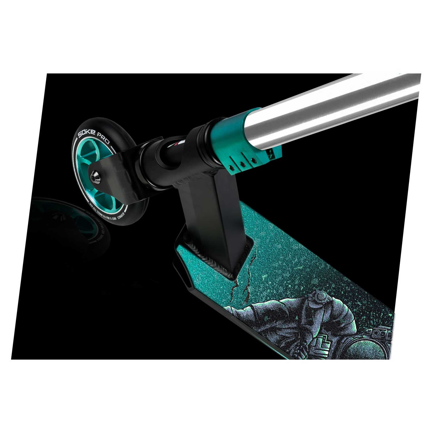 SOKE PRO trikitõukeratas hõbedane ja türkiissinine - Image 2