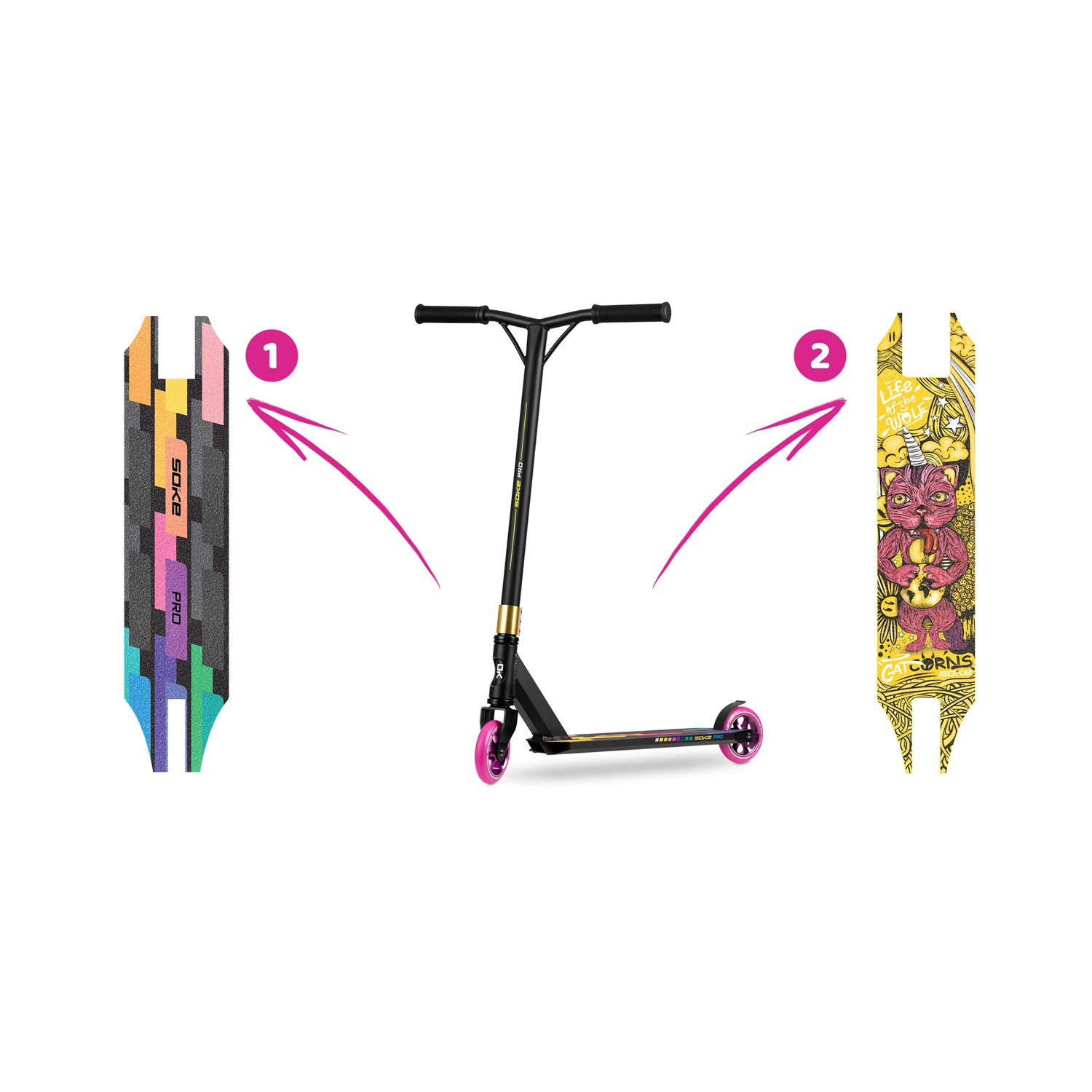 SOKE PRO mitmevärviline sooritustõukeratas - Image 12