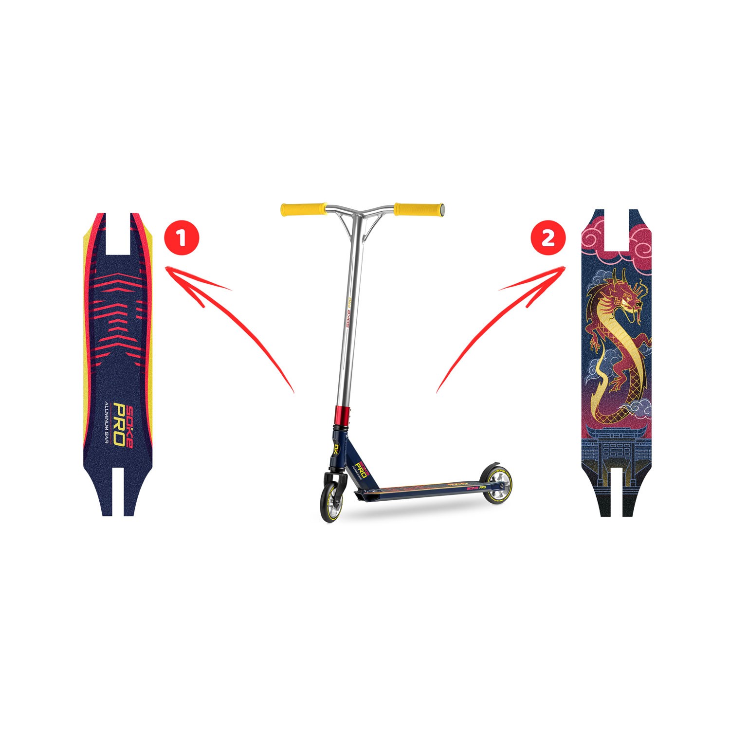 SOKE PRO trikitõukeratas tumesinine ja punane - Image 12