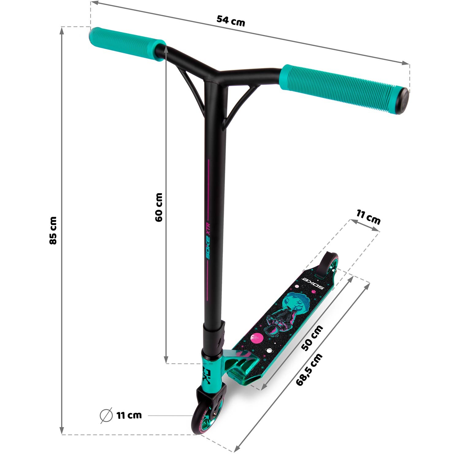 SOKE XTR trikitõukeratas türkiissinine roosa - Image 13