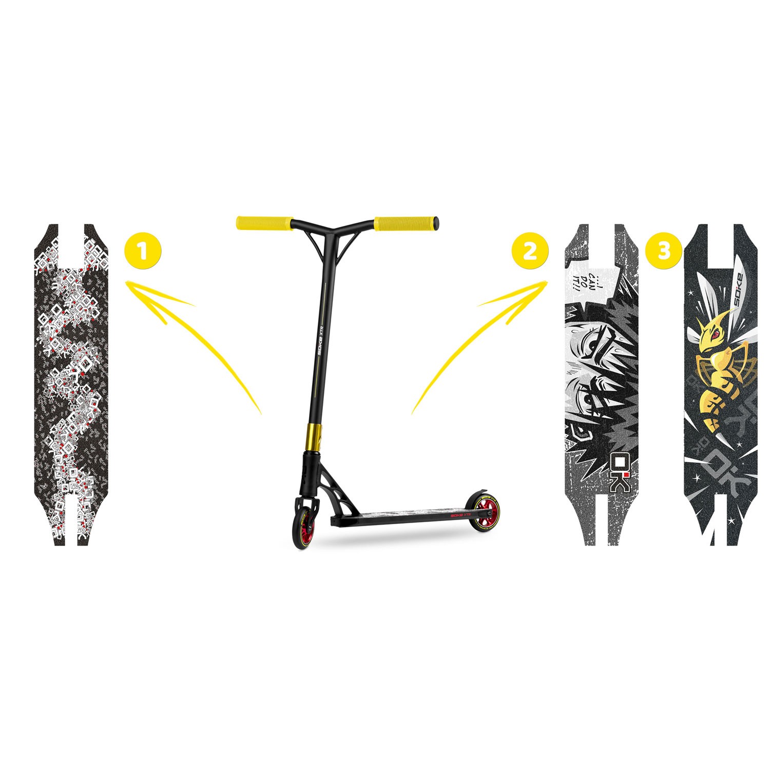 SOKE XTR trikitõukeratas must ja kollane - Image 14