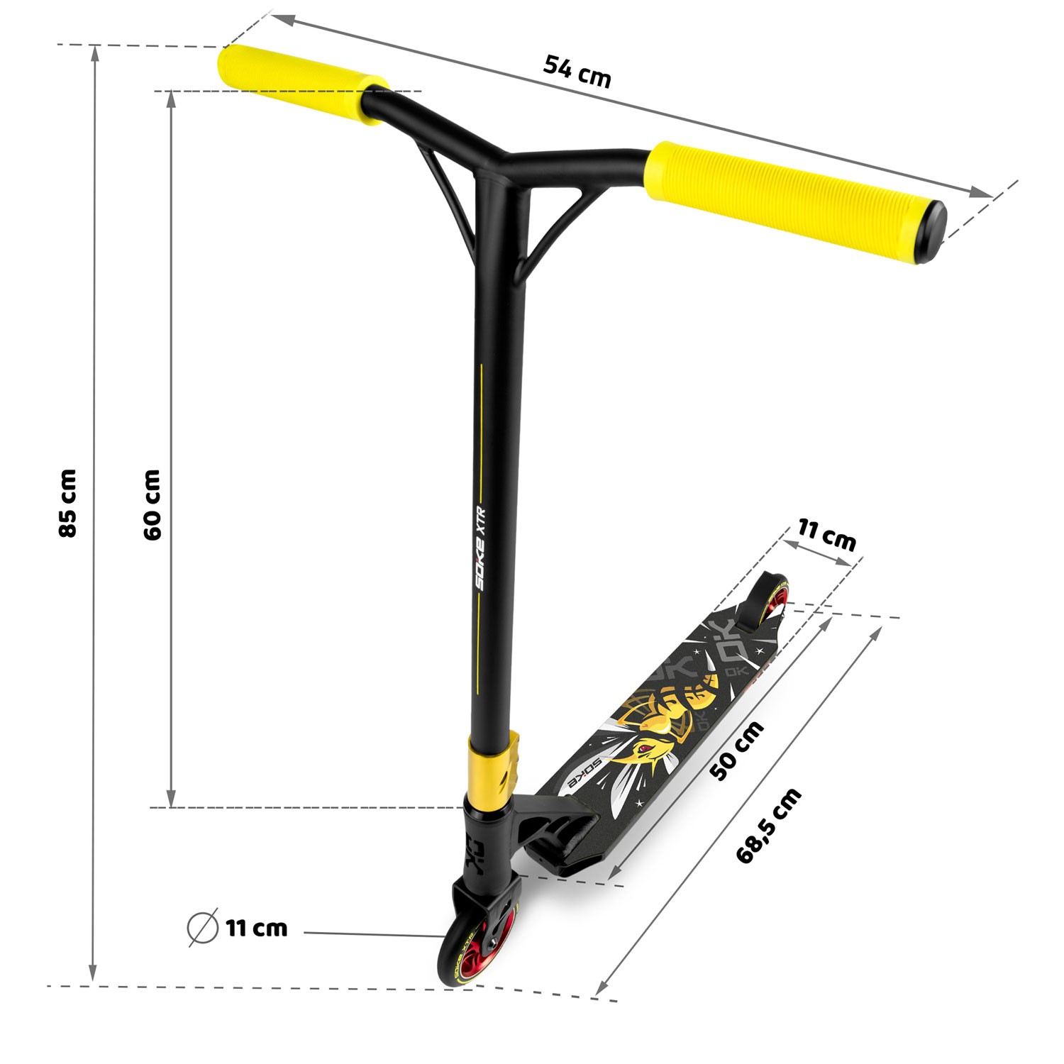 SOKE XTR trikitõukeratas must ja kollane - Image 15