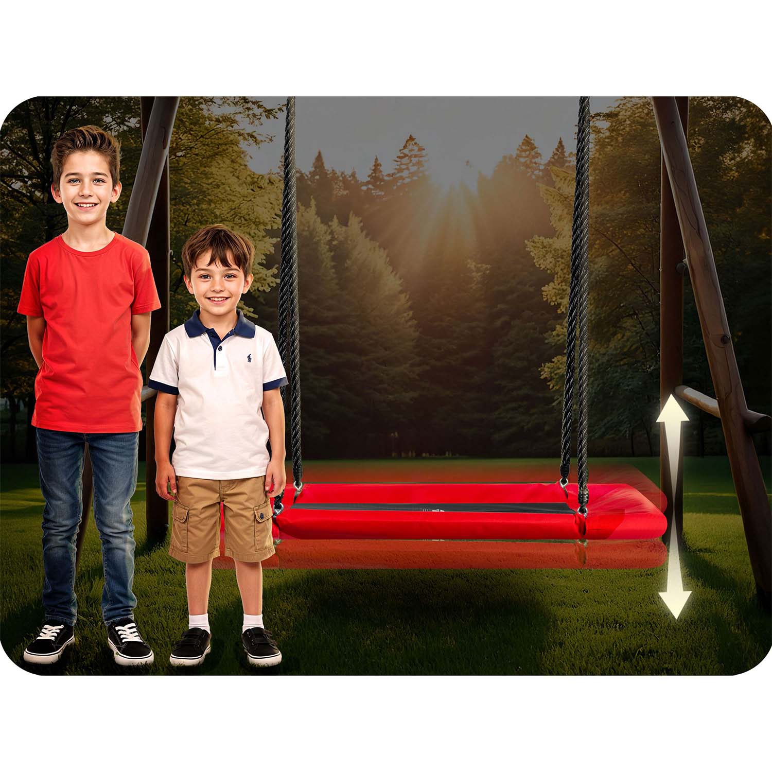 Neo-Sport Swingo ristkülikukujuline varesepesa kiik 110 x 70 cm - Image 10