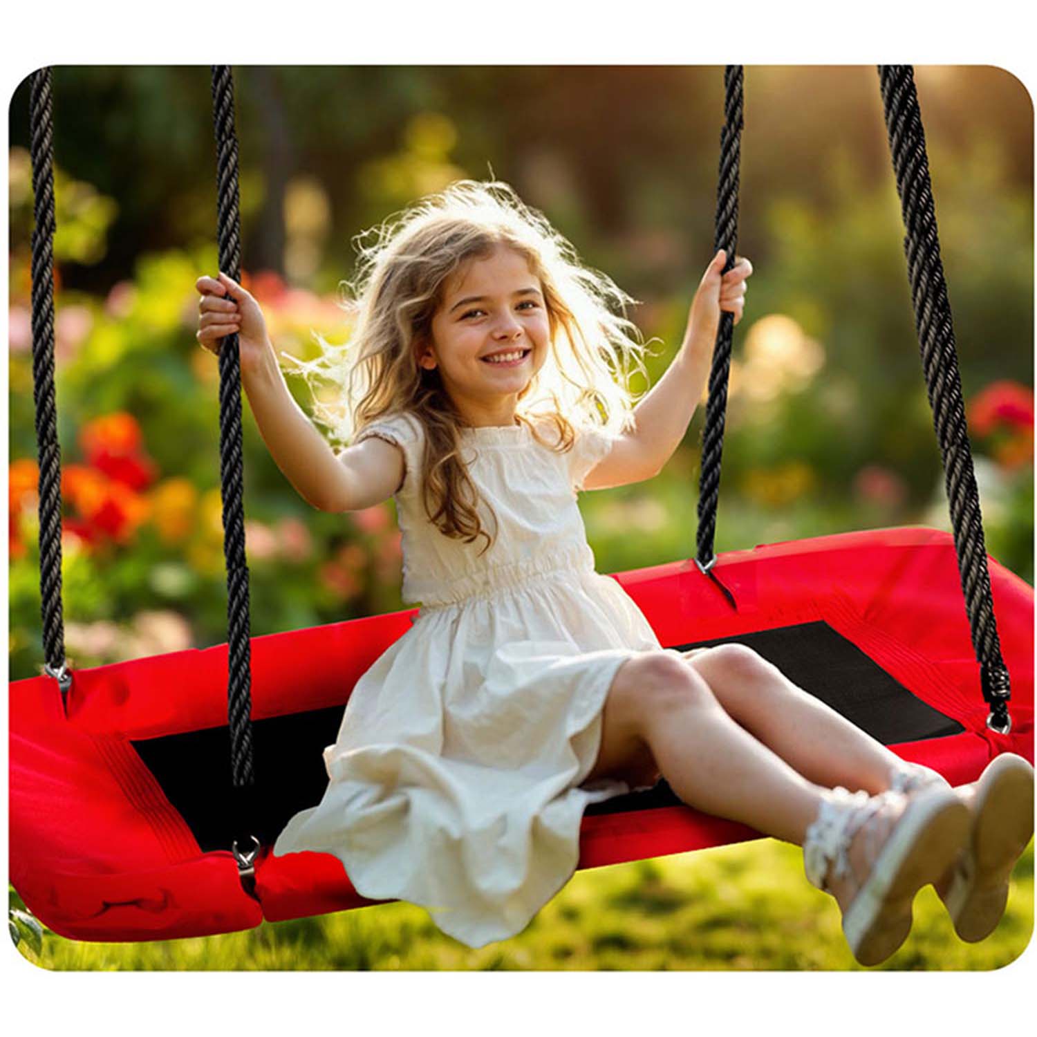 Neo-Sport Swingo ristkülikukujuline varesepesa kiik 110 x 70 cm - Image 11