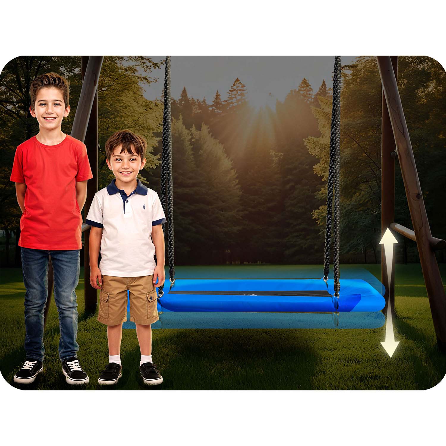 Neo-Sport Swingo ristkülikukujuline varesepesa kiik 110 x 70 cm - Image 9