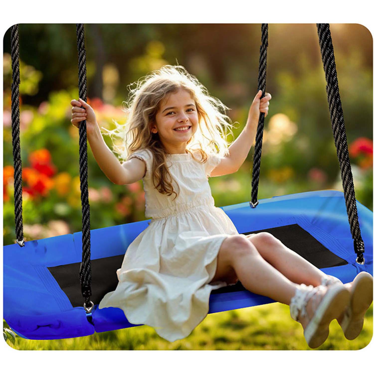 Neo-Sport Swingo ristkülikukujuline varesepesa kiik 110 x 70 cm - Image 10