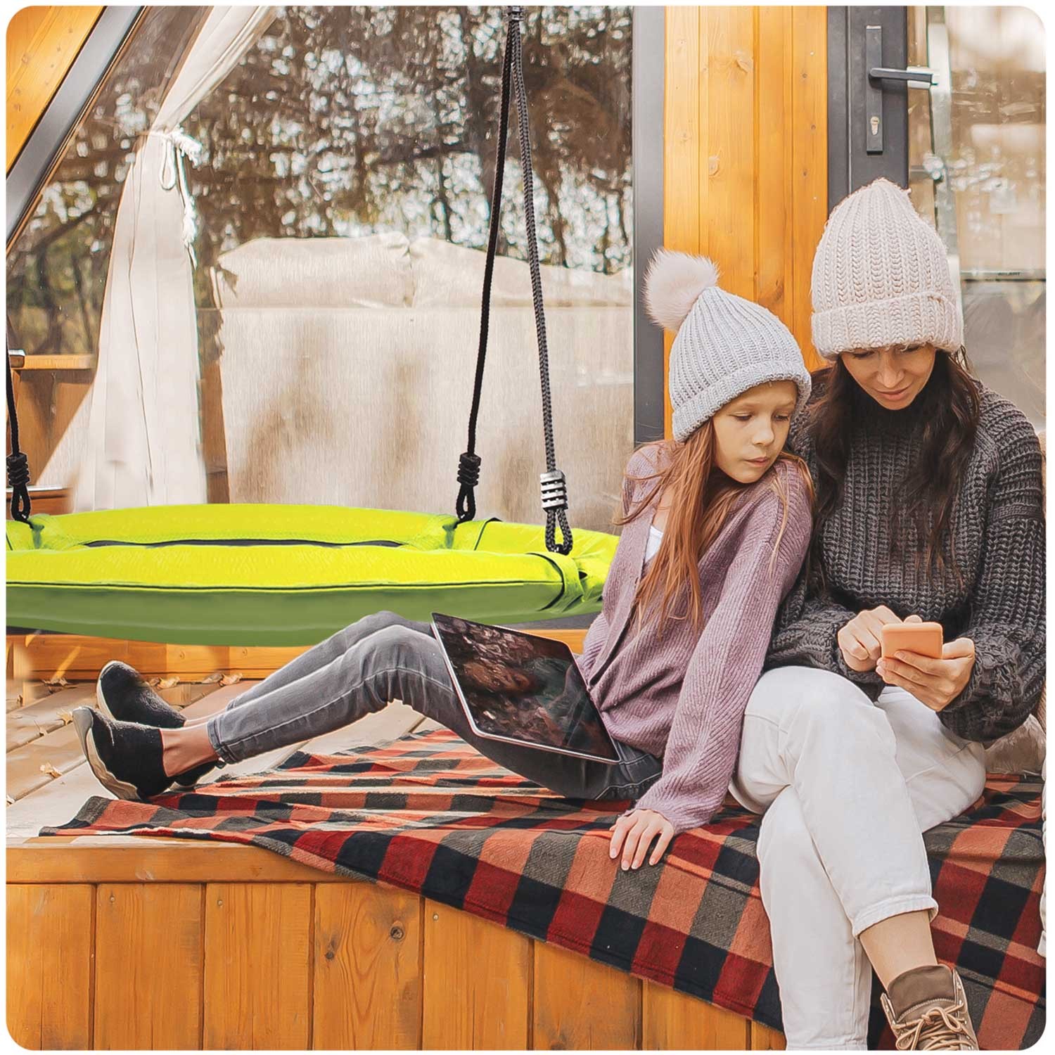 Swingo XXL kollane varesepesa kiik 95 cm - Image 5