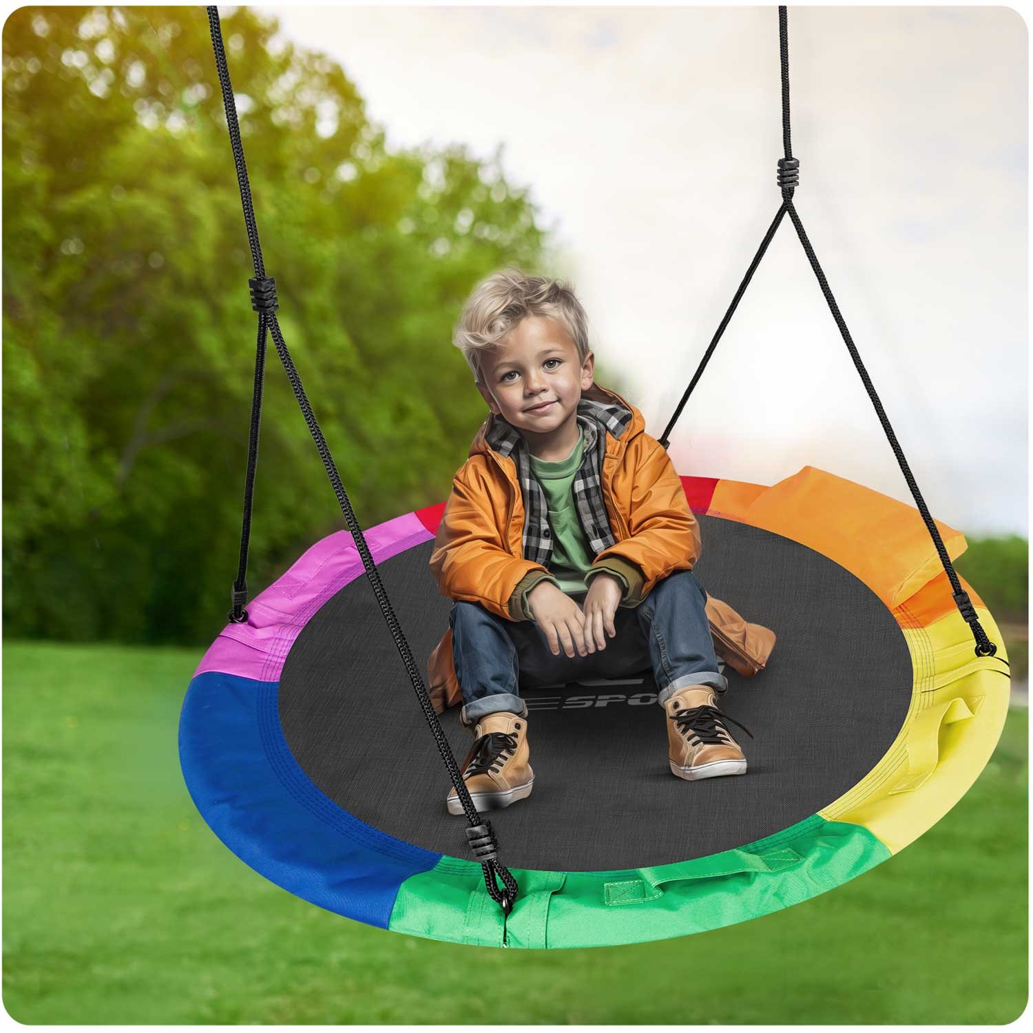 Swingo XXL mitmevärviline varesepesa kiik 120 cm - Image 7