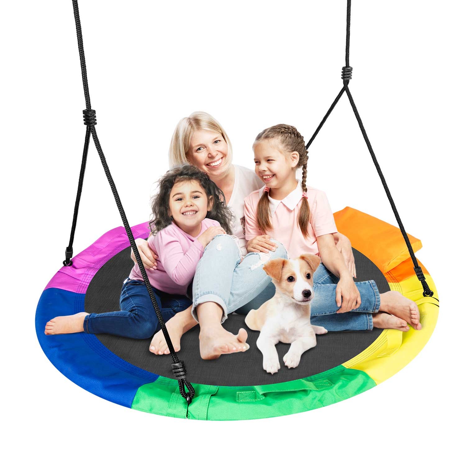 Swingo XXL mitmevärviline varesepesa kiik 95 cm - Image 5