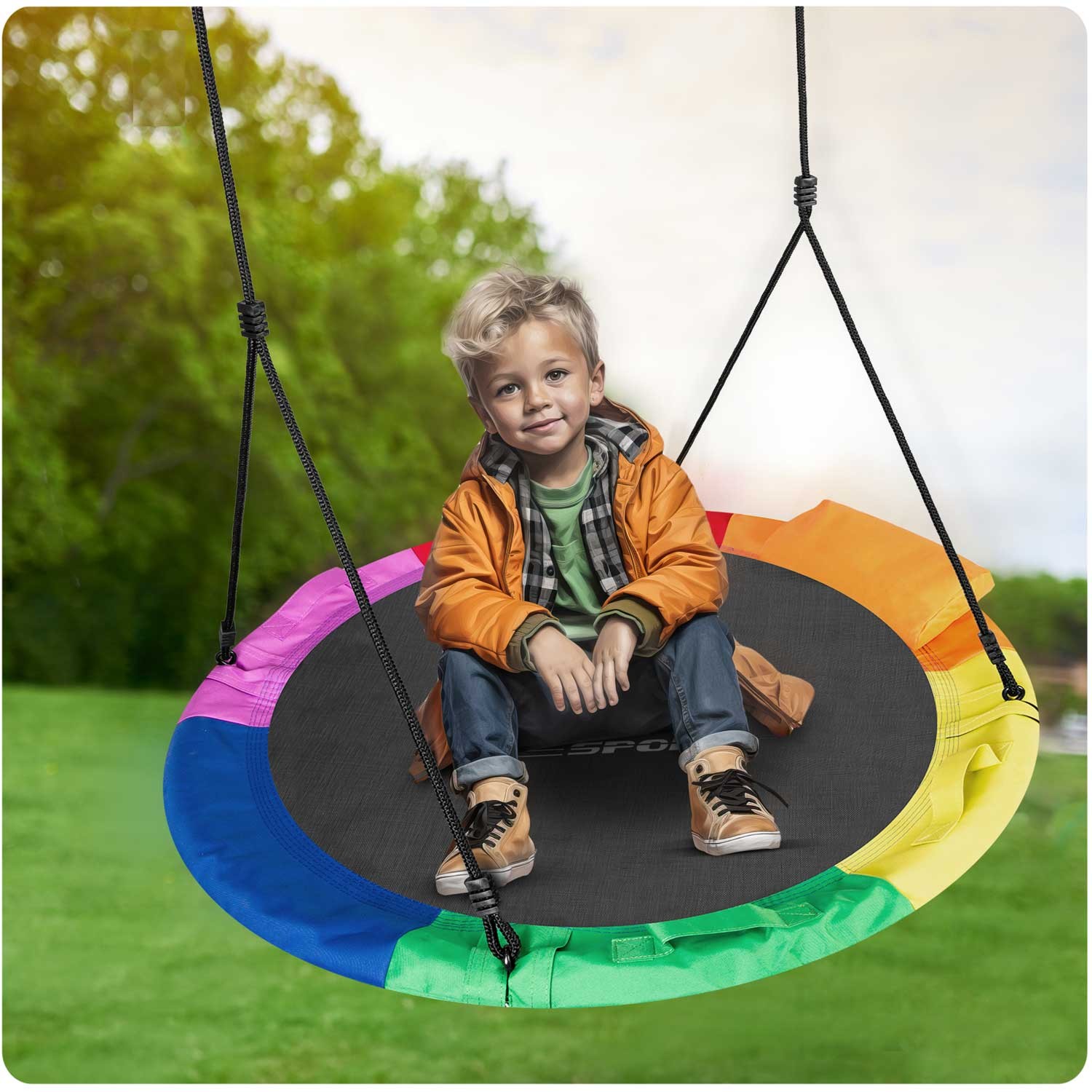 Swingo XXL mitmevärviline varesepesa kiik 95 cm - Image 7