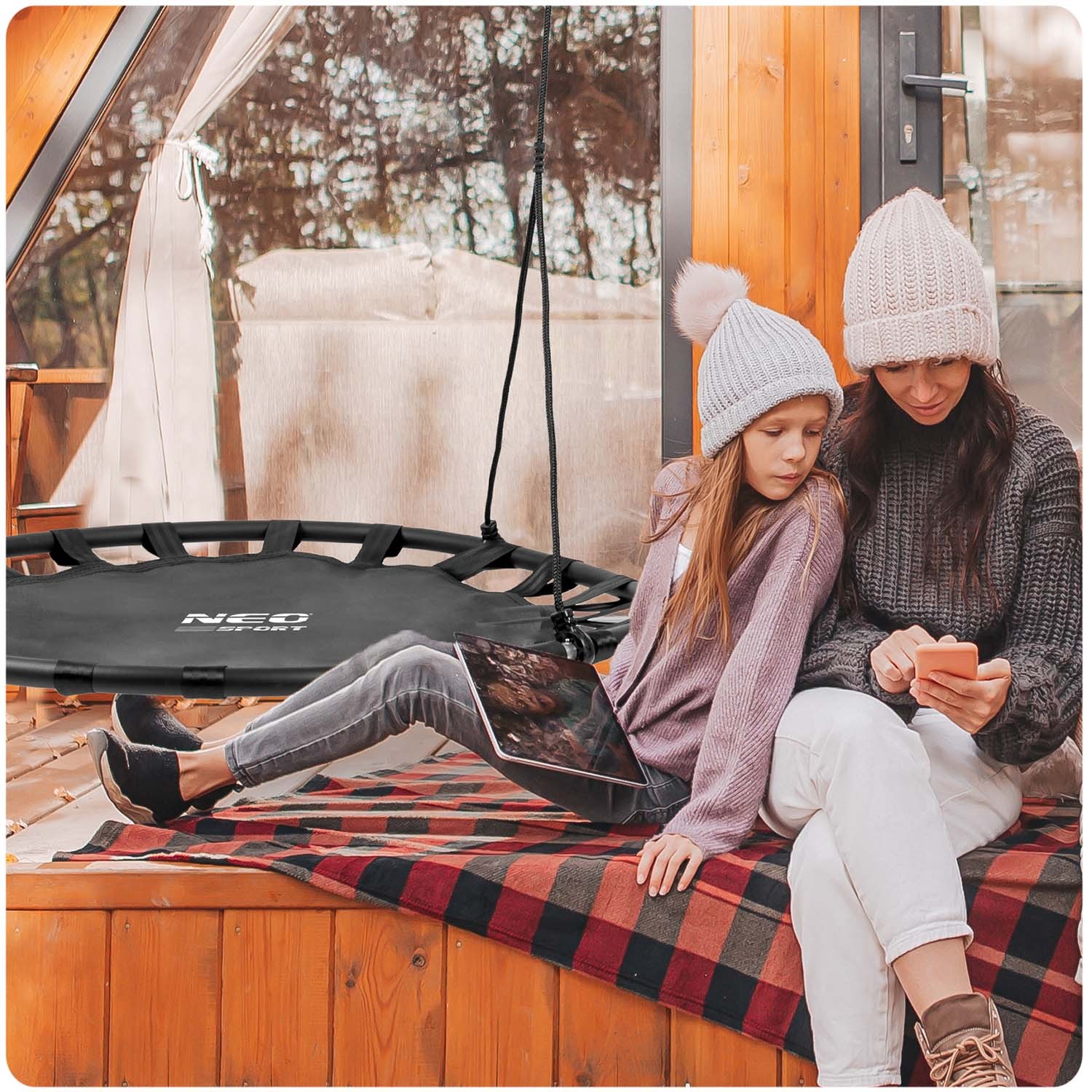 Kiik-toonekurgpesa SWINGO XXL 120 cm must - Image 6