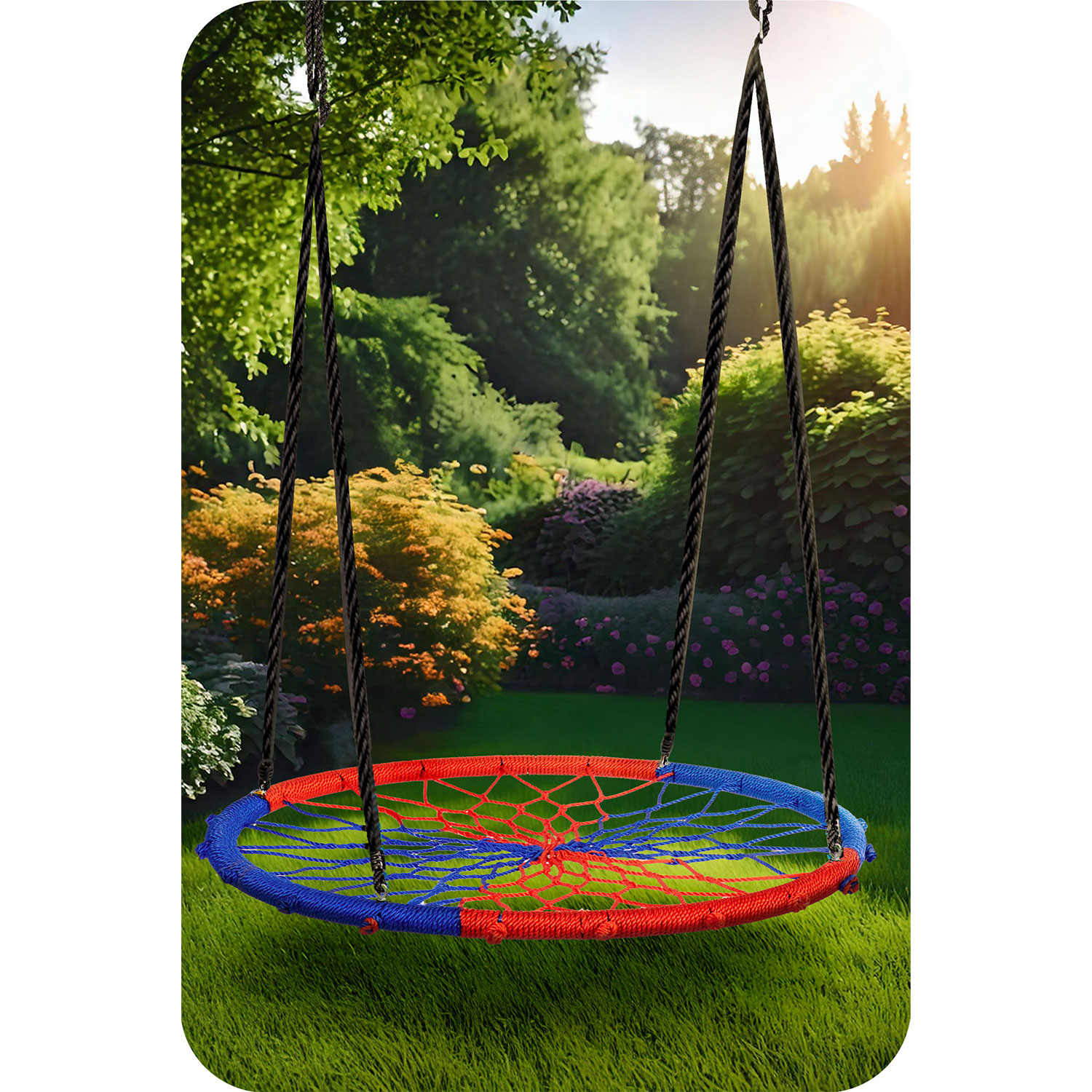 Kiik-kurepesa SWINGO 95 cm sinine ja punane - Image 7