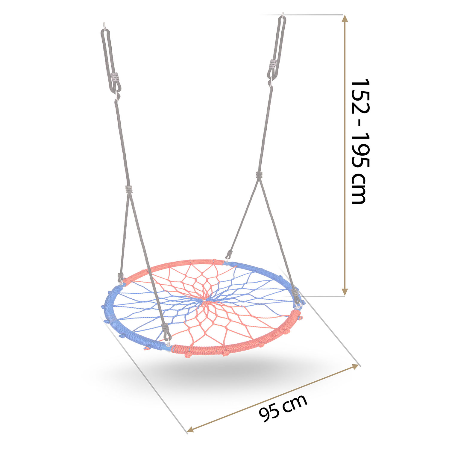 Kiik-kurepesa SWINGO 95 cm sinine ja punane - Image 8