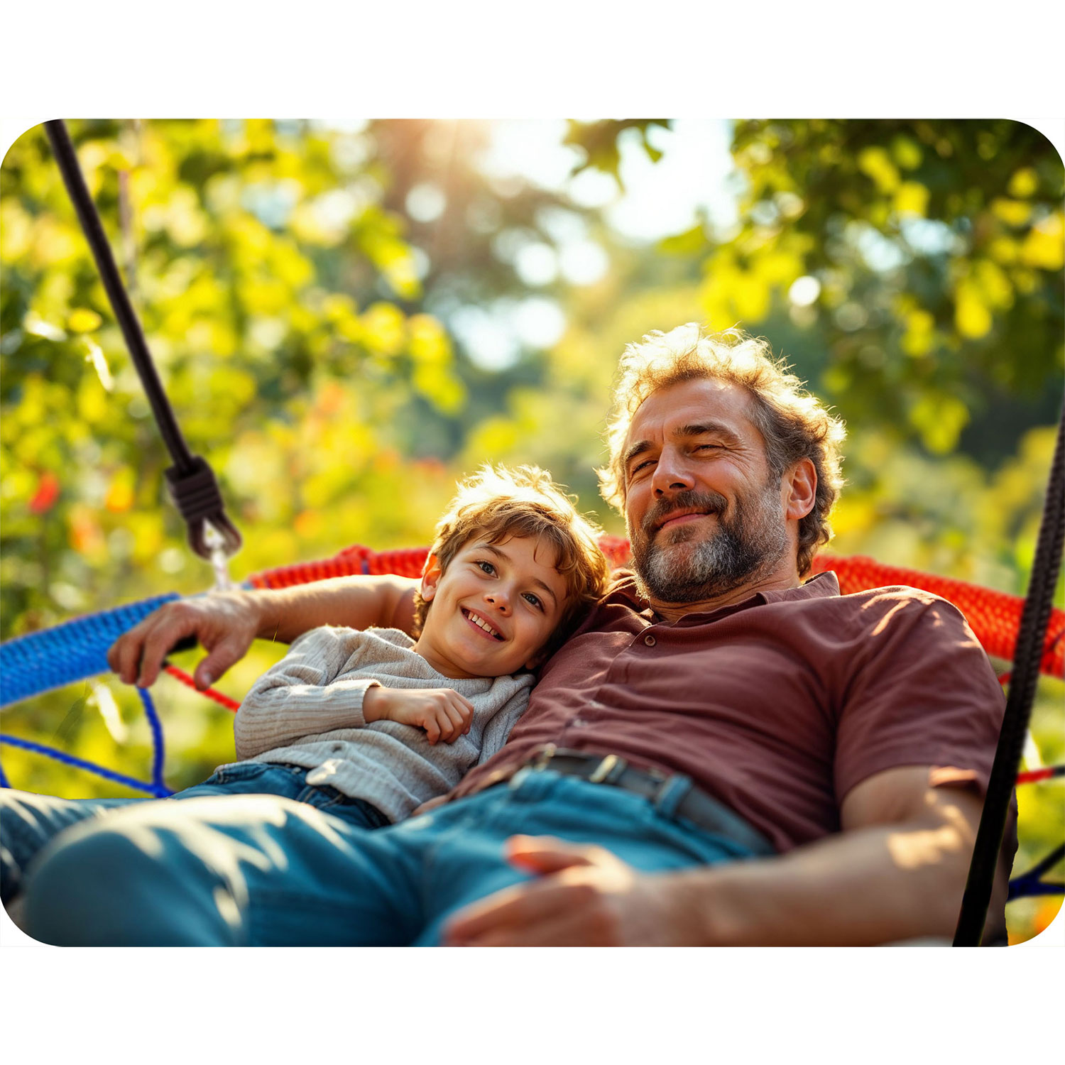 Kiik-kurepesa SWINGO 95 cm sinine ja punane - Image 3