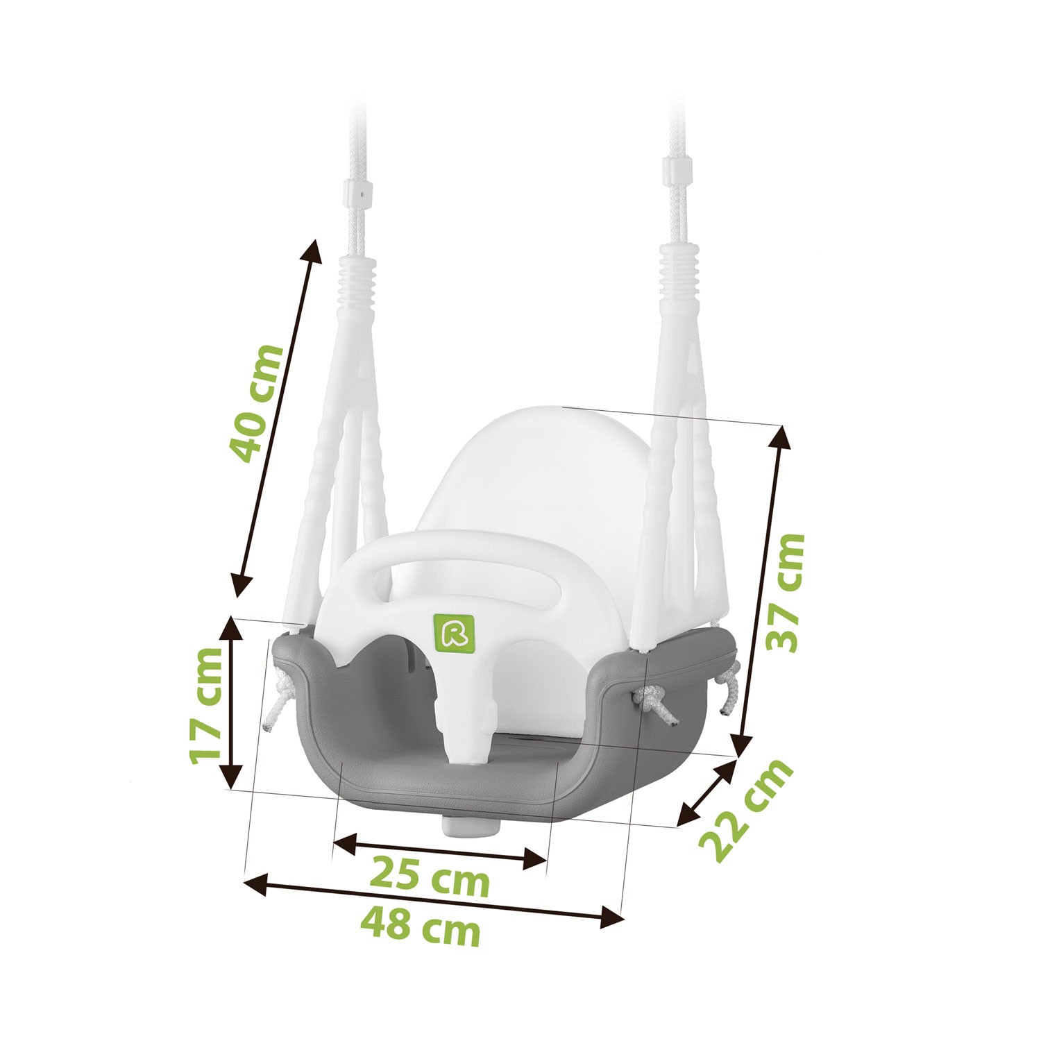 Ricokidsi 3-ühes ämbrikiik, hall ja valge - Image 6