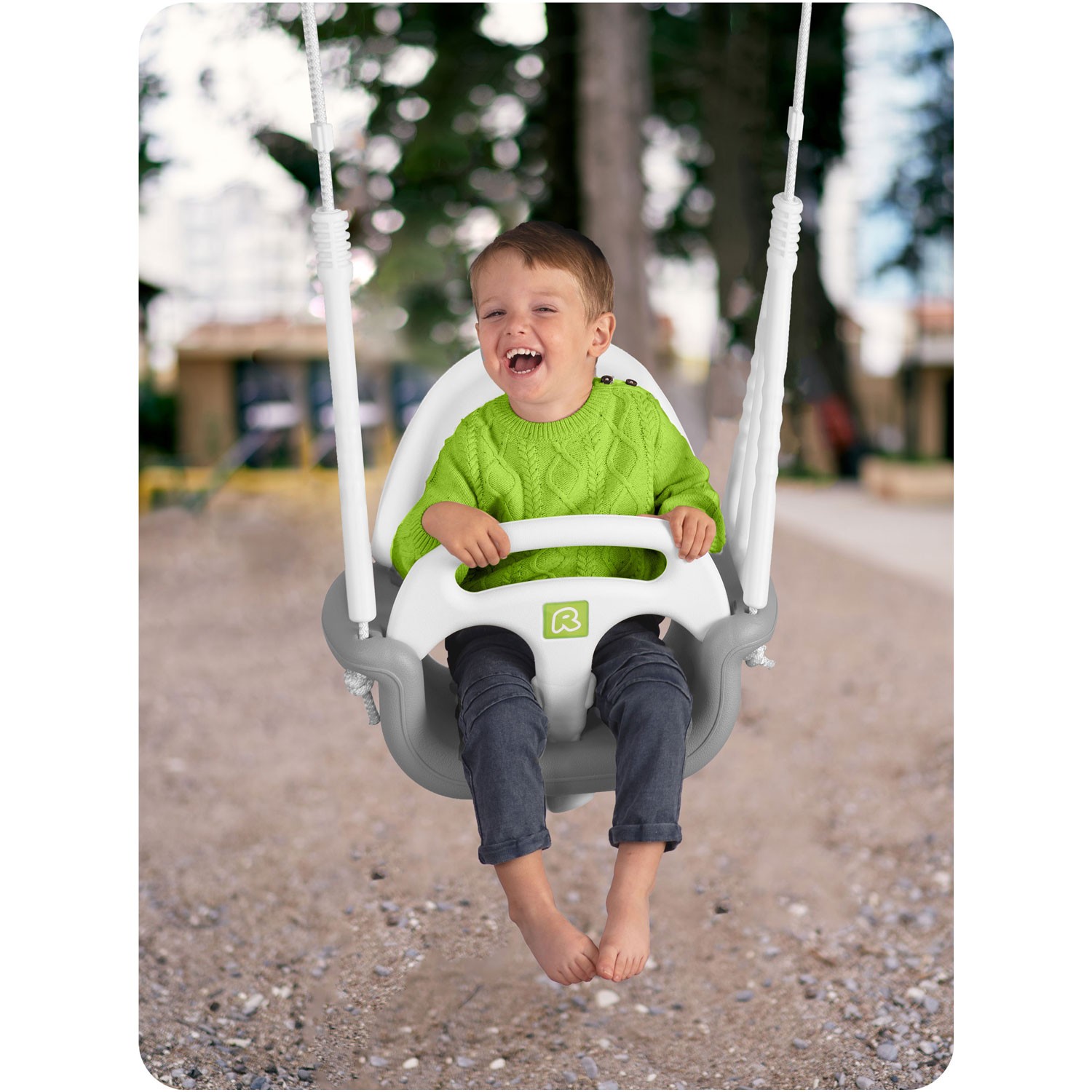 Ricokidsi 3-ühes ämbrikiik, hall ja valge - Image 7