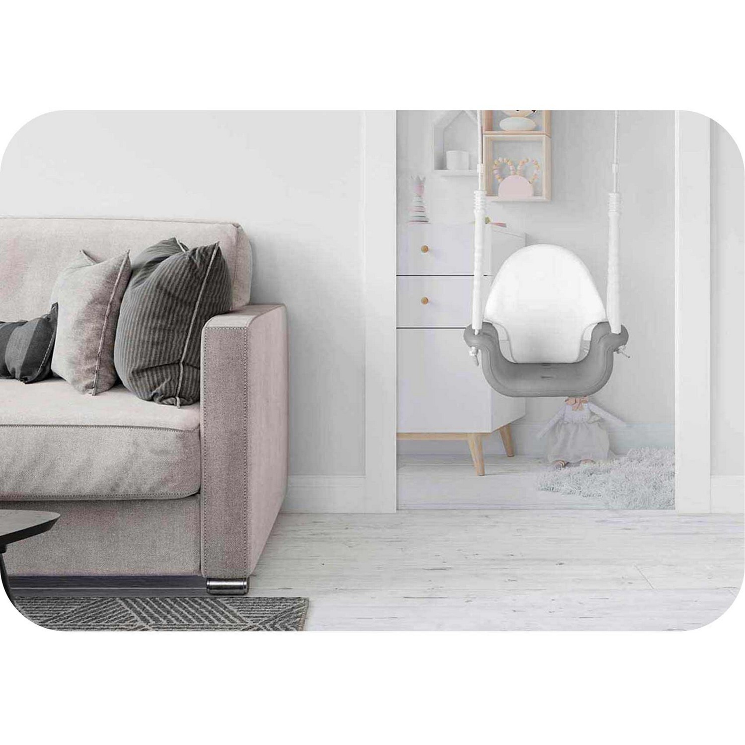 Ricokidsi 3-ühes ämbrikiik, hall ja valge - Image 8